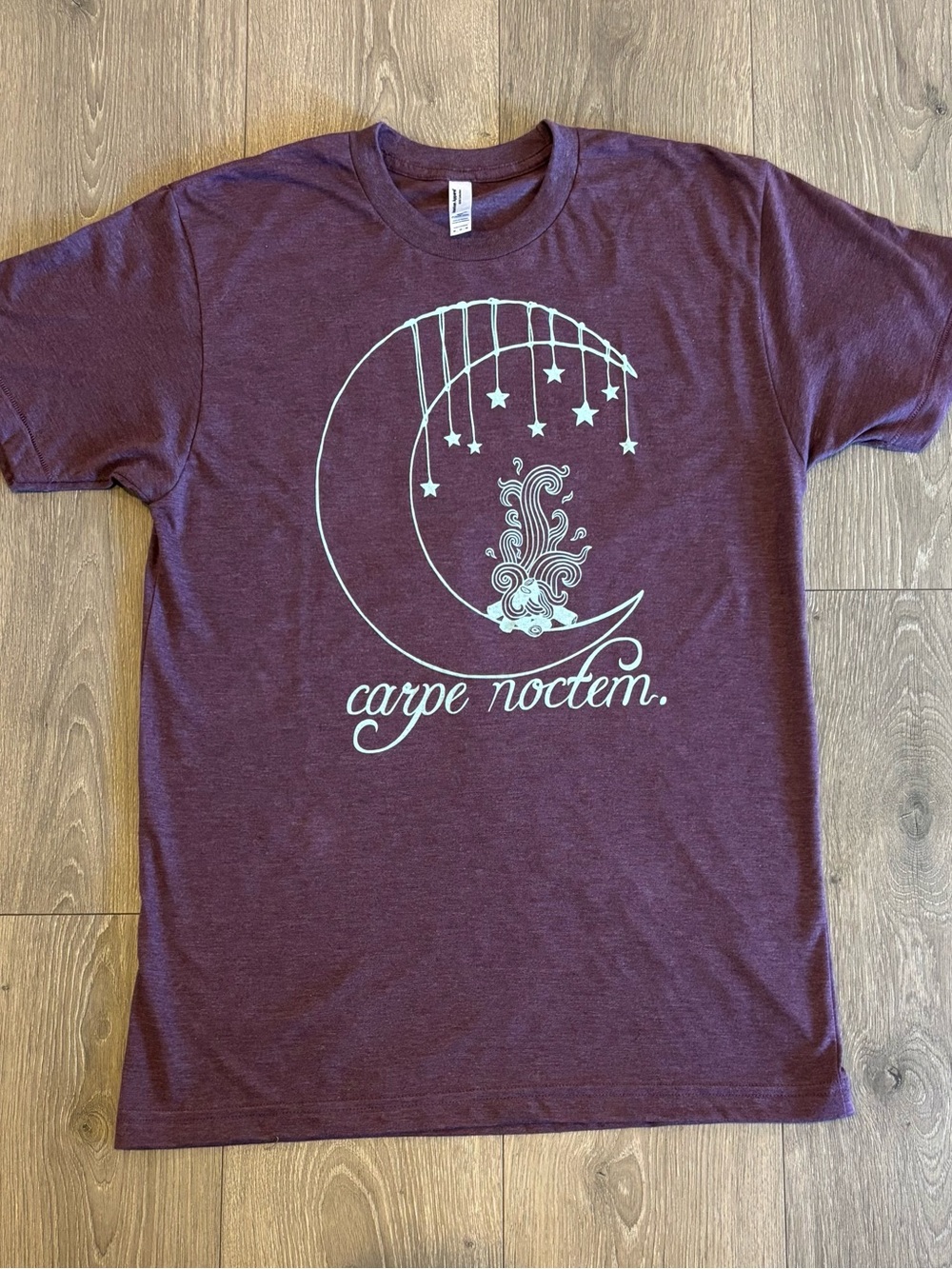 NEW - Carpe Noctem Tee - Plum with Blue Graphic